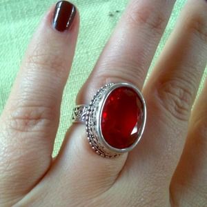 Ruby red gemstone ring