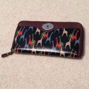 Fossil Giraffe Print Zip Wallet