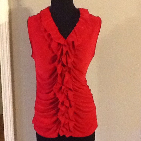 Red Ruffled Blouse