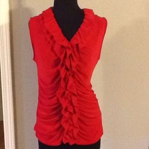 Red Ruffled Blouse