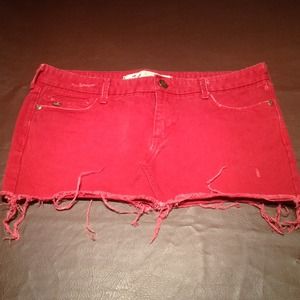 Red mini skirt