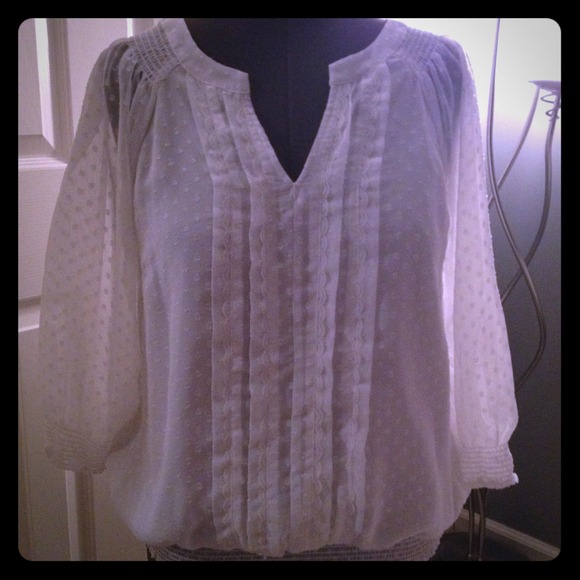 Christopher & banks Tops - Reserved !Feminine and romantic white blouse