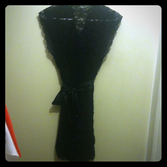 All black lace dress