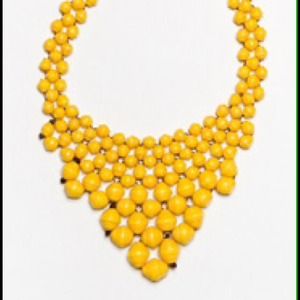 Yellow paper bead necklace
