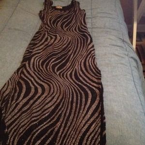 Long black casual wear dress