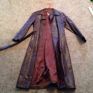 Long vintage leather coat