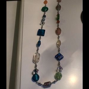 Bundle: Glass Beaded Necklace and copper necklace