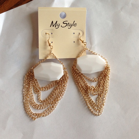 Lovely gold chain earrings