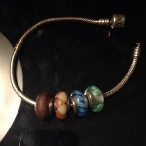 authentic pandora beads and bracelet
