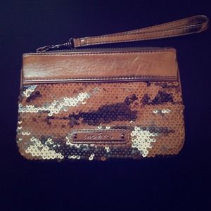 Express Gold Sequin Wristlet