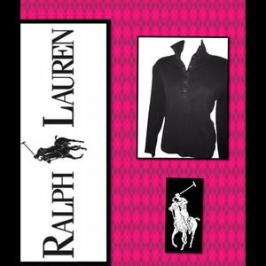 Black ribbed Partial button up shirt