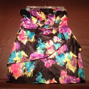 Silky strapless dress