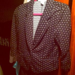 Navy blue polka dot blazer