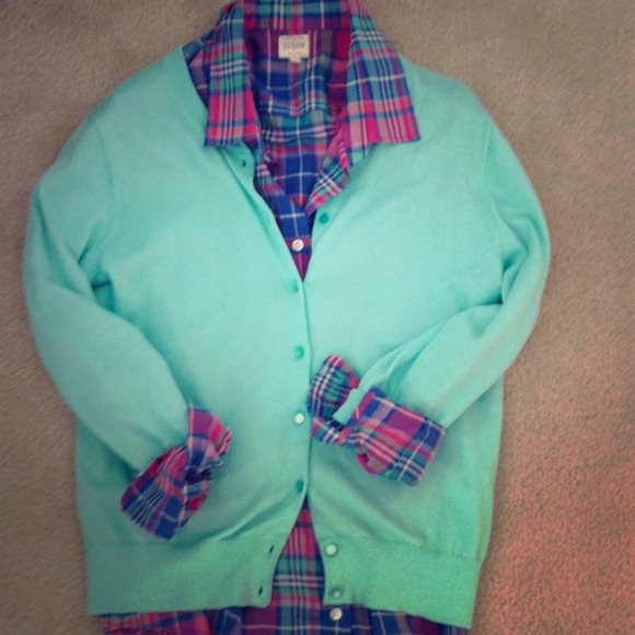 J. Crew plaid shirt & Cardigan Bundle