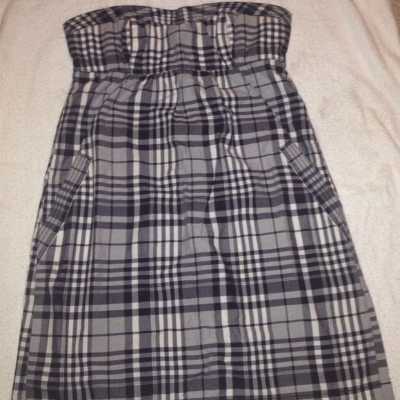 Strapless plaid dress - Picture 1 of 3