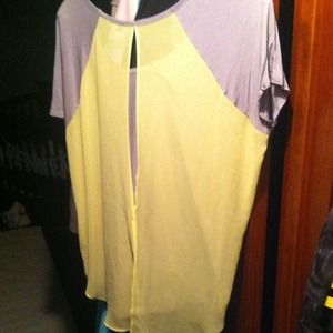 Gray and neon peek a boo back Tshirt