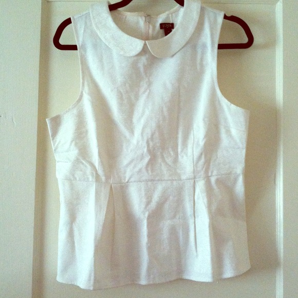 J. Crew white peplum top size 10
