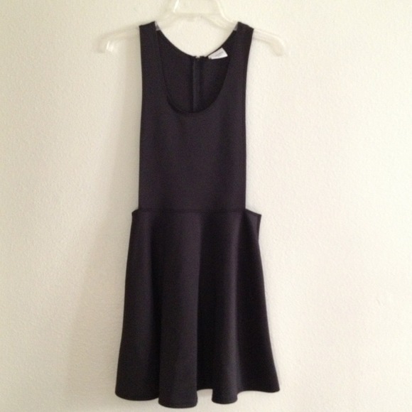 SOLD-Little Black Skater Skirt Dress