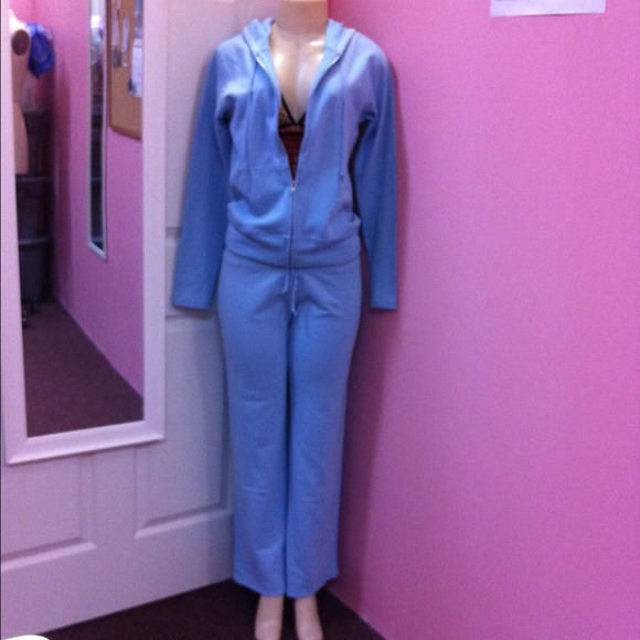 Baby blue French terry track suit