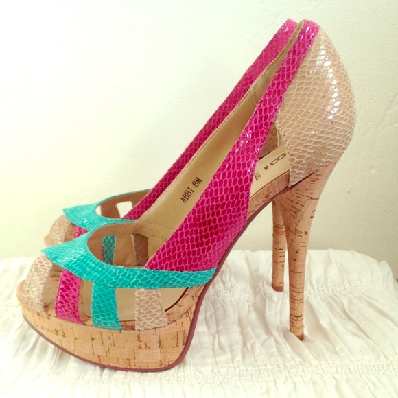 Color block high heels