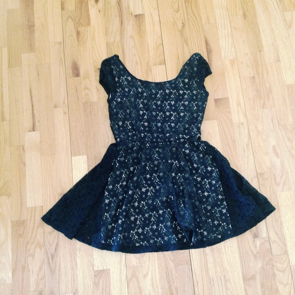 🎀Traded🎀 Black Lace Skater Dress