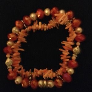 Genuine chip pink coral bracelet