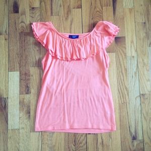 Orange Ruffle Top