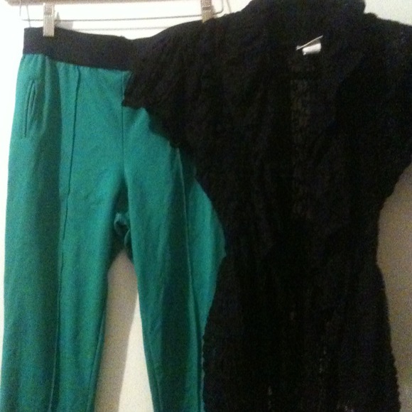 Black lace vest.