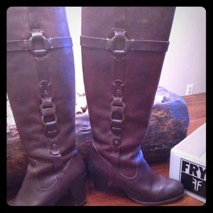 Fyre dark leather Fiona boots