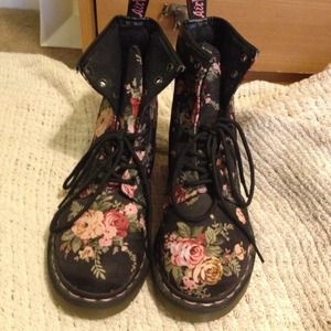 ***ON HOLD***Black Floral Dr. Martens