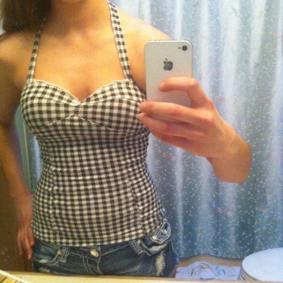 Checkered Halter Top