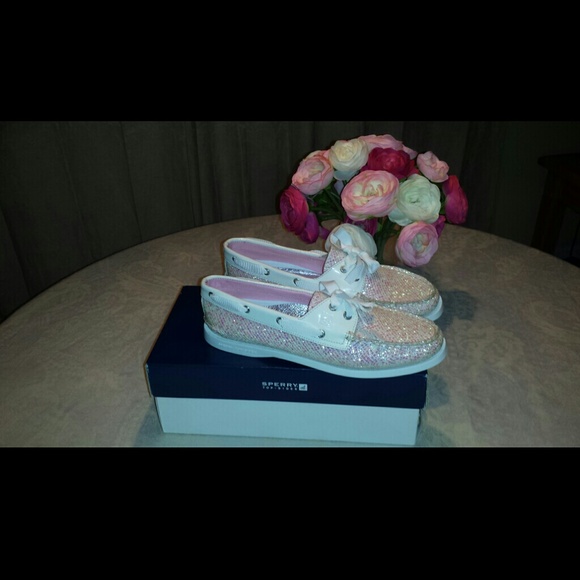 Pink glitter Sperrys