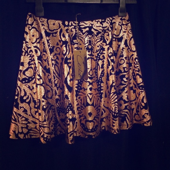 Gold skater skirt