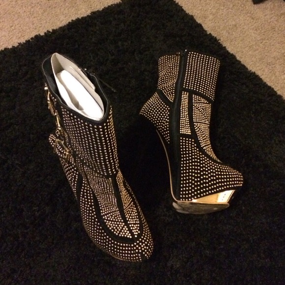 Gold mid boots