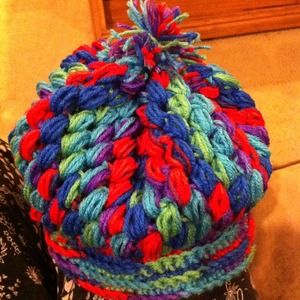 Multicolor Rainbow Slouchy Beanie