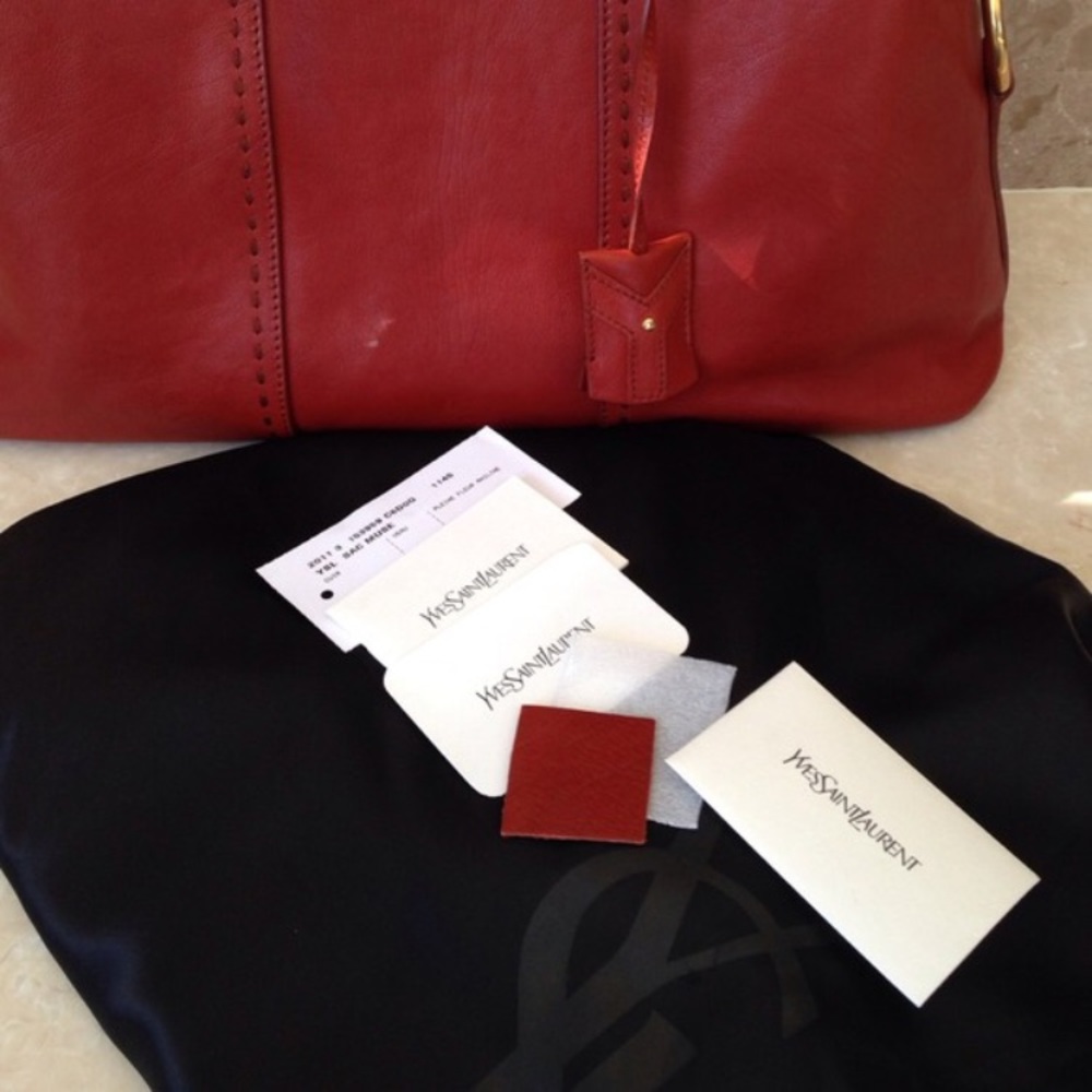 🎉2xHP🎉💯 Authentic YSL Deep Maroon Leather Muse✨ - Picture 7 of 8