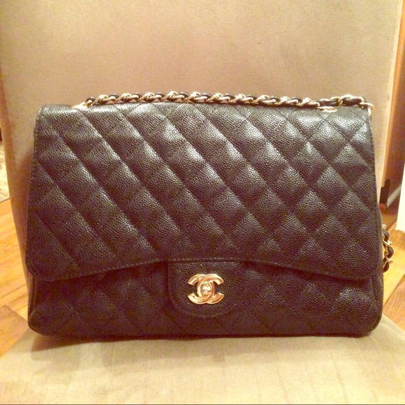 Black caviar handbag
