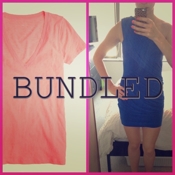 Dresses & Skirts - **BUNDLE** Blue Party Dress and J Crew Coral Tee