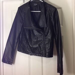 Faux leather moto jacket