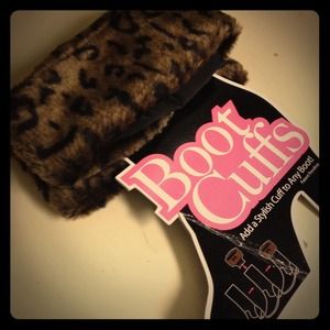 Leopard print boot cuffs