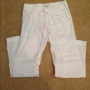 White linen pants