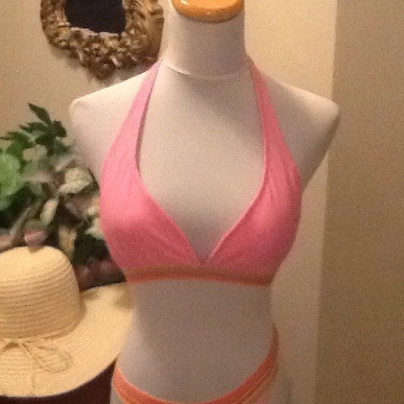 HOT PINK/ Striped Multi Colored 2/ Piece SwimSet - Picture 2 of 4