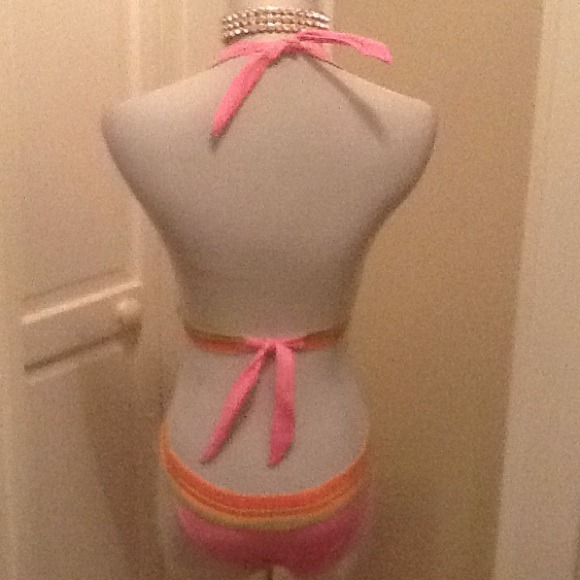 HOT PINK/ Striped Multi Colored 2/ Piece SwimSet - Picture 4 of 4