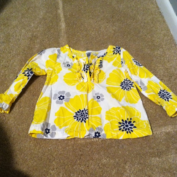 Yellow and gray toddler shirt