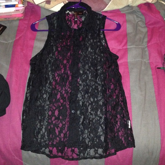 black lace top