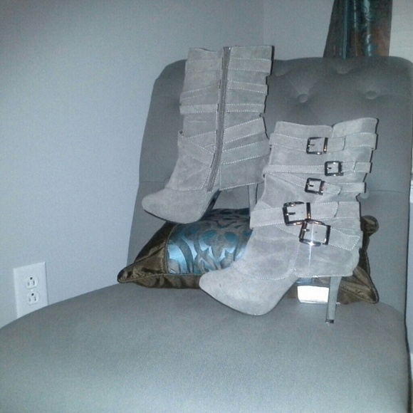 Gray Suede Boots