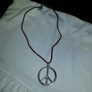 Brown Peace Sign Necklace