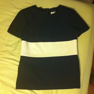 Liz Claiborne black and off-white blouse