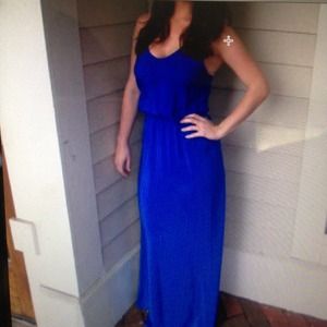 Amanda Uprichard Blue Tribal Print Maxi Dress