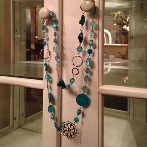 Teal necklace- perfect for a splash of color !